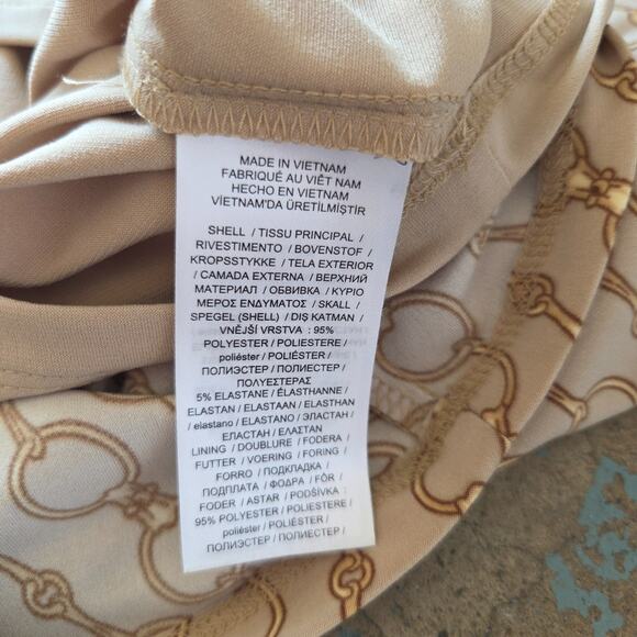 Lauren Ralph Lauren Chain-Print Buckle-Trim Jersey Dress Size 16 LaNWT Old Money - Picture 10 of 11